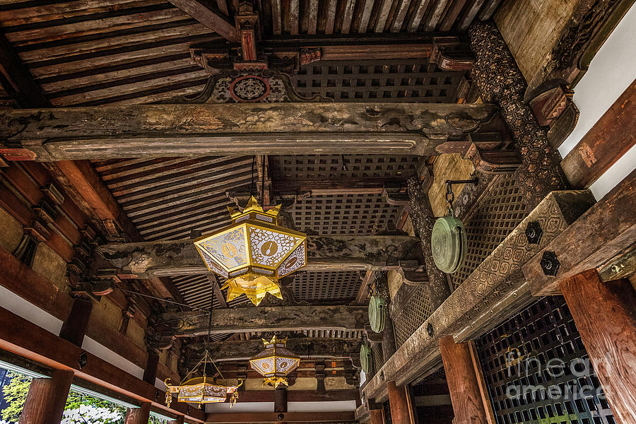 Ornate Ceiling of Zigudo Hall Kiyomizudera Photograph by Karen Jorstad