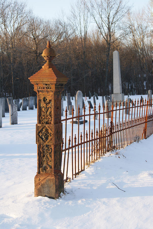 Ornate Cemetery Post Photograph by Margie Avellino