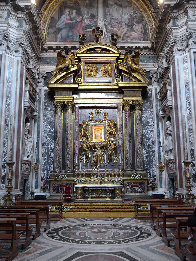 Ornate Chapel Alter Inside Basilica di Santa Maria Maggiore Rome Italy Photograph by Shawn OBrien