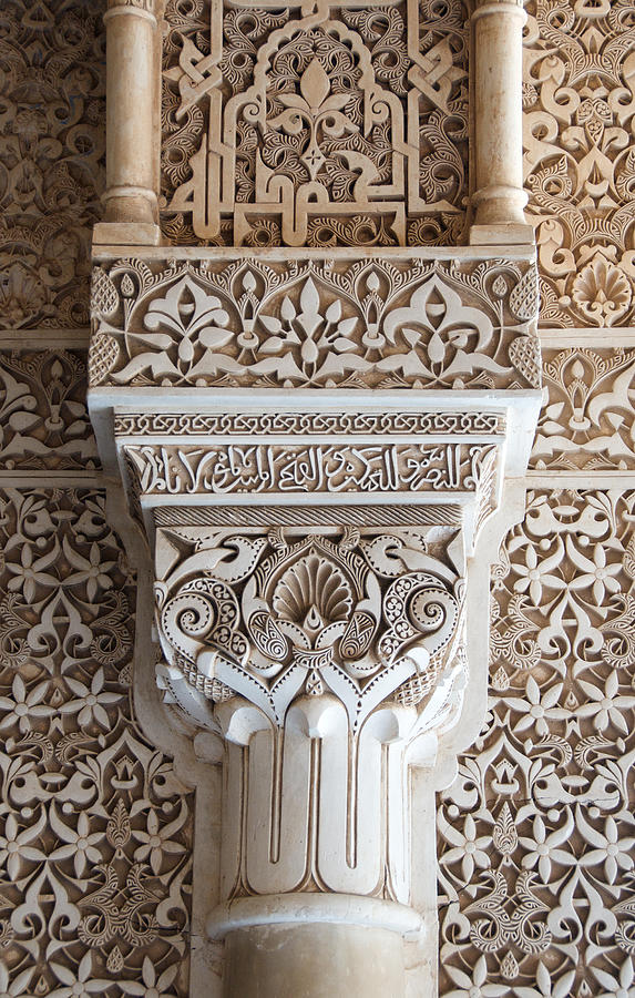 Ornate Column Alhambra Photograph by David Kleinsasser