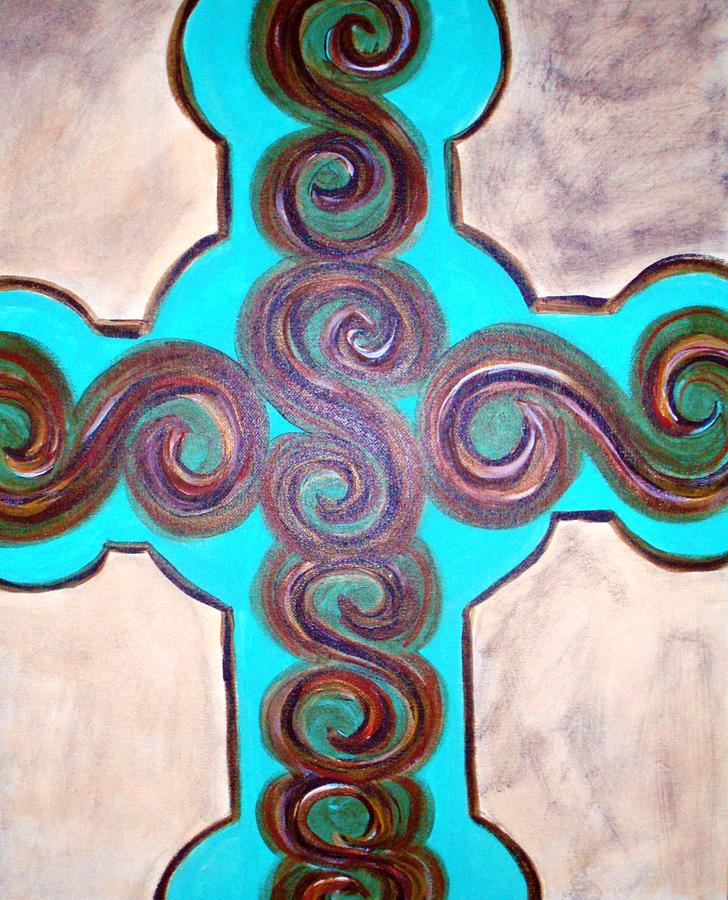 Ornate Cross Painting by Michelle Runner - Fine Art America