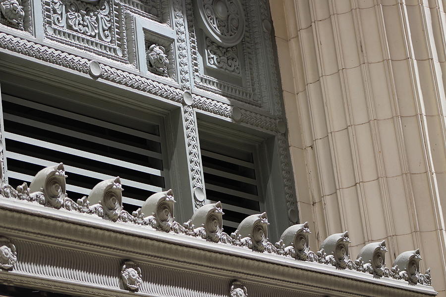 Ornate Fixtures on Old Chicago Building Photograph by Colleen Cornelius