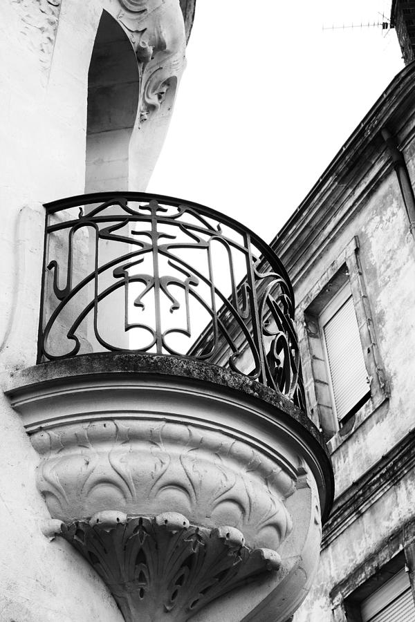 Ornate French Balcony in Mono Photograph by Georgia Clare