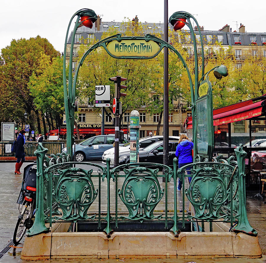 Ornate Metro Entrance In Paris, France Photograph by Rick Rosenshein
