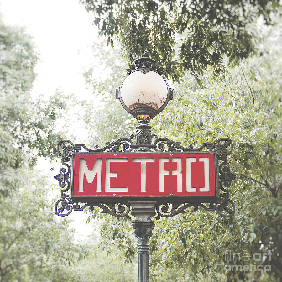 Paris Photograph - Ornate Paris Metro sign by Ivy Ho