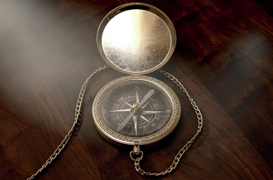Device Digital Art - Ornate Pocket Compass by Allan Swart