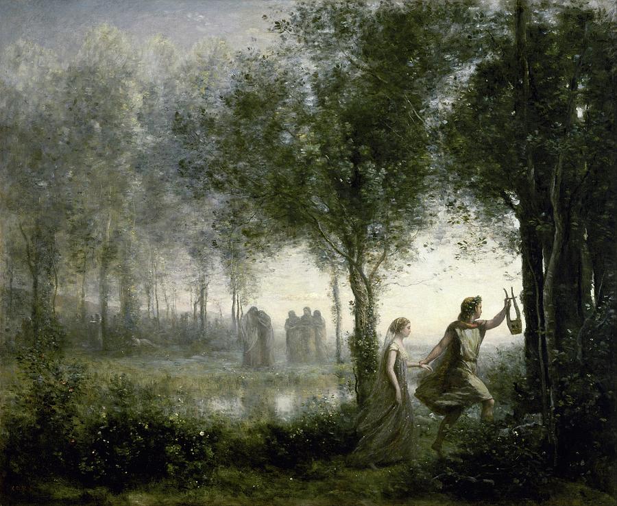 Orpheus Leading Eurydice  Painting by Jean Corot