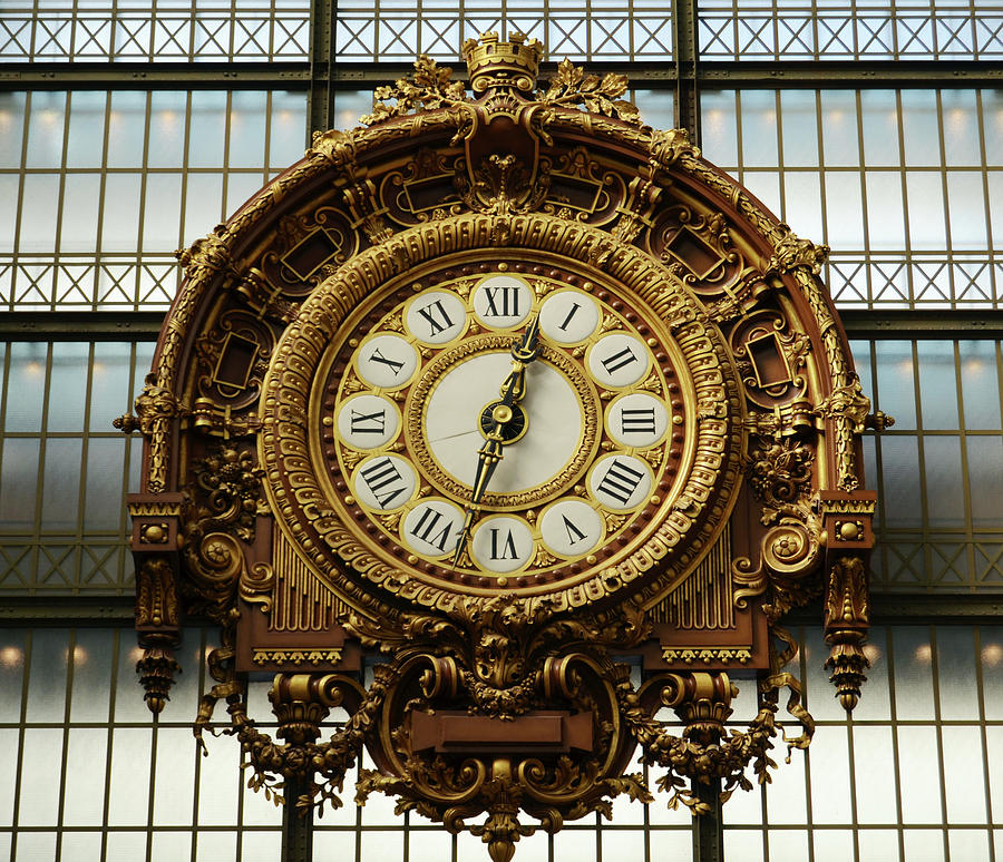 Orsay Museum Great Ornate Interior Gold Clock Masterpiece by Victor Laloux Paris France Photograph by Shawn OBrien
