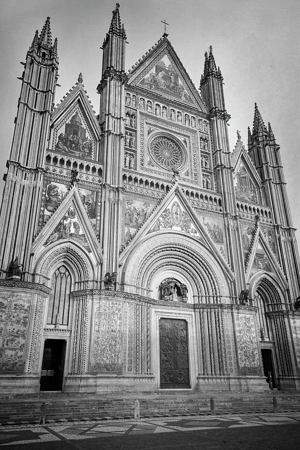 Orvieto Italy Cathedral BW Photograph by Joan Carroll