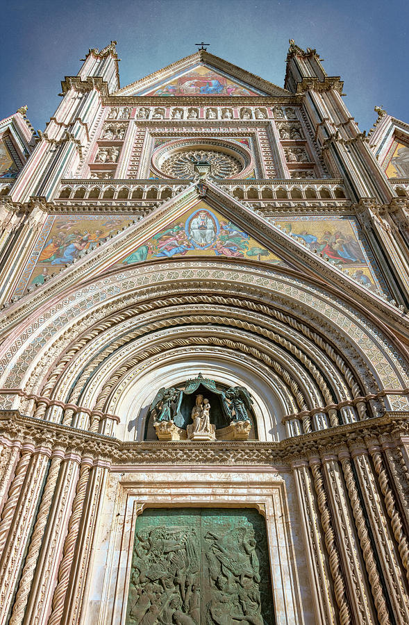 Orvieto Italy Cathedral Central Facade Photograph by Joan Carroll