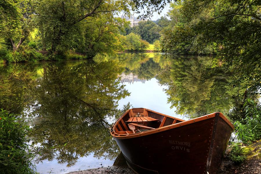 Orvis Rowboat And Biltmore Reflection II Photograph by Carol Montoya