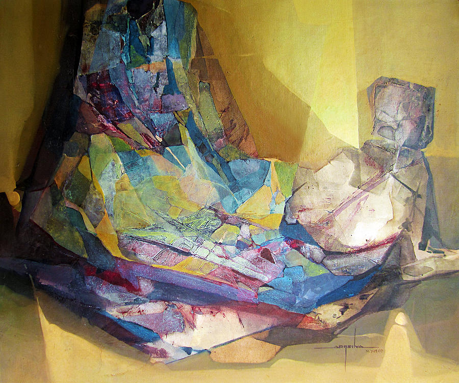 Abstract Painting - OS1960NY001 Atardecer No.2 26.15 x 31 by Alfredo Da Silva