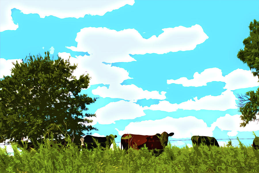 Osage County Cows Digital Art by Susan Vineyard