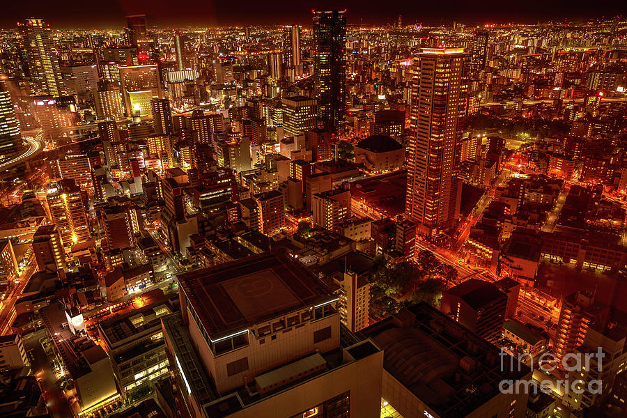 Osaka nightscape japan Photograph by Benny Marty