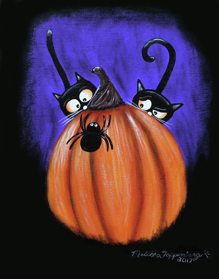 Oscar and Matilda - A Spider Oh Heck No Painting by Melissa Toppenberg