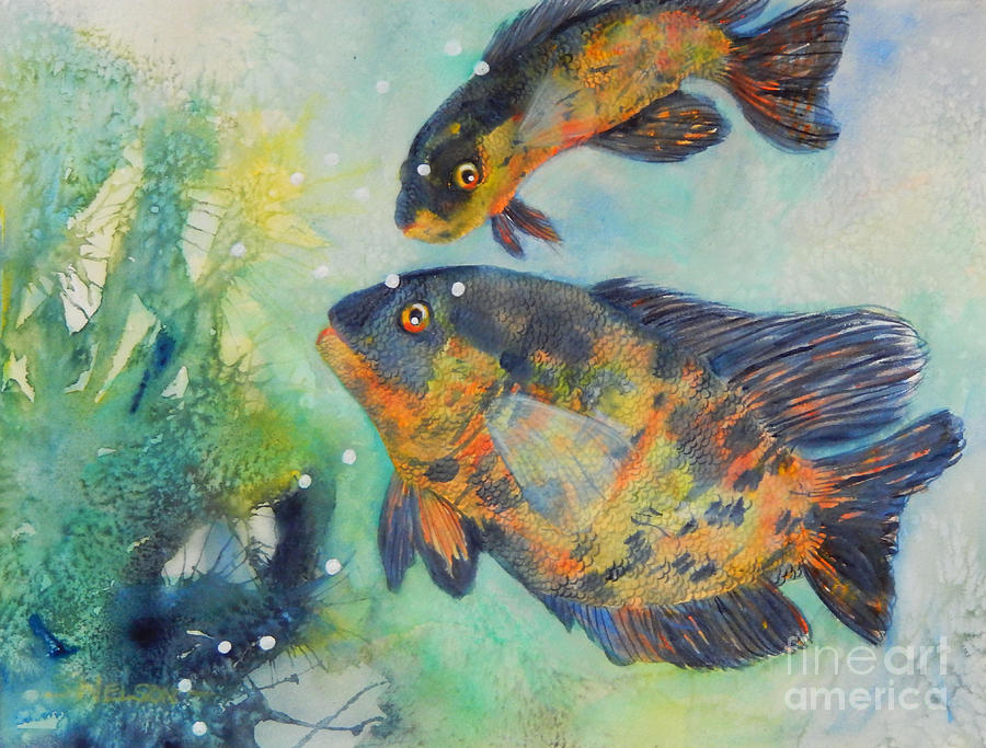 Oscar Fish Painting by Sharon Nelson-Bianco