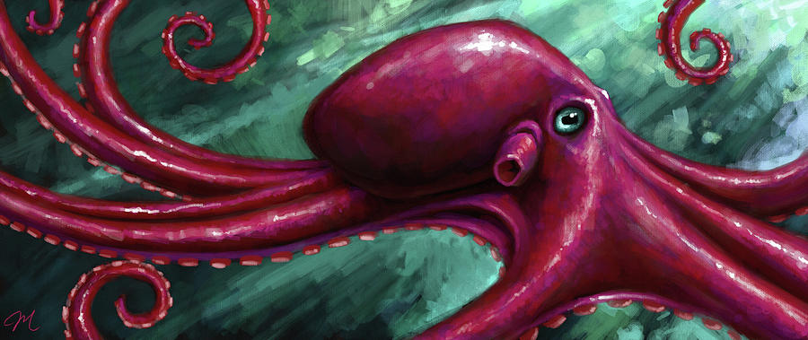 Octopus Digital Art - Oscar by Mark Zelmer