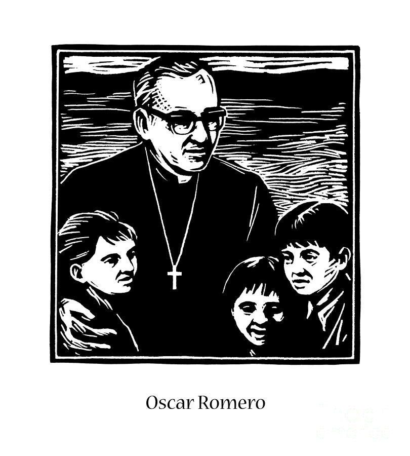 St. Oscar Romero - JLOSC Painting by Julie Lonneman