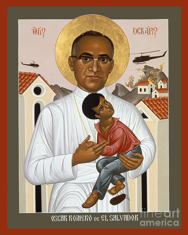 Saints Painting - St. Oscar Romero of El Salvado - RLOSR by Br Robert Lentz OFM