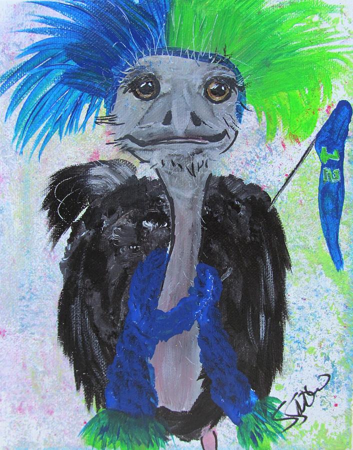 Oscar the Ostrich Painting by Susan Voidets