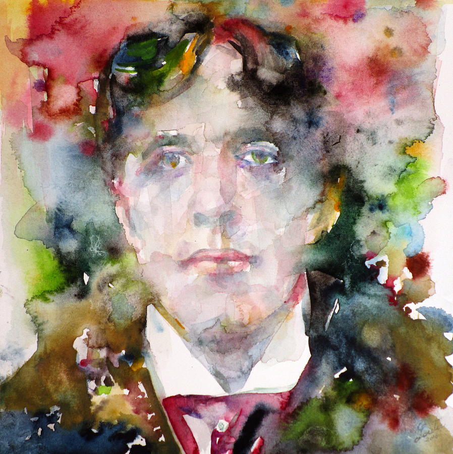 OSCAR WILDE - watercolor portrait.9 Painting by Fabrizio Cassetta