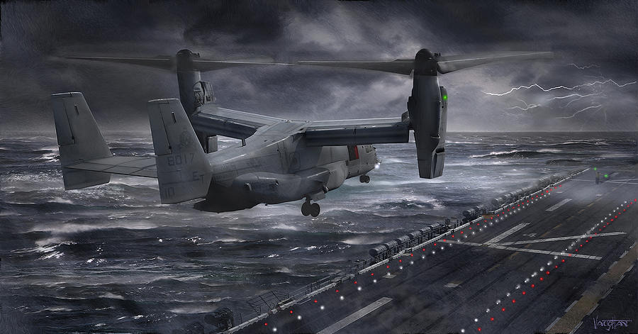 Osprey Landing on Amphibious Assault Ship Digital Art by James Vaughan