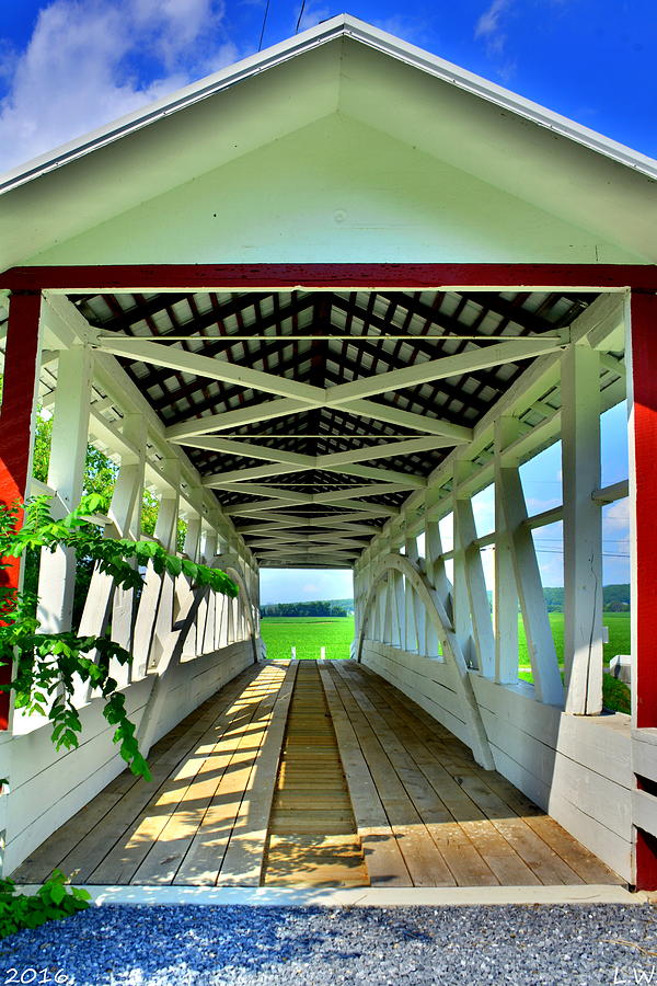 Osterburg-Bowser Covered Bridge Photograph by Lisa Wooten