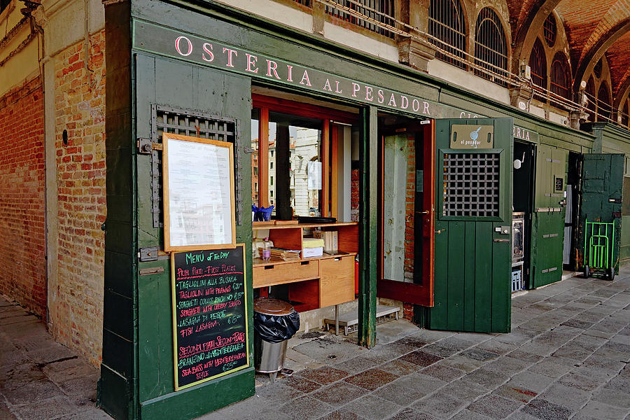 Osteria Al Pesador At The Rialto Market In Venice, Italy Photograph by Rick Rosenshein