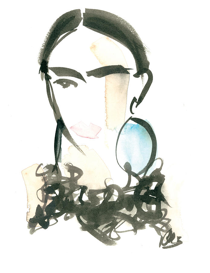 Portraits Painting - Ostrich Collar by Carl Griffasi Portraits Painting - Ostrich Collar by Carl Griffasi