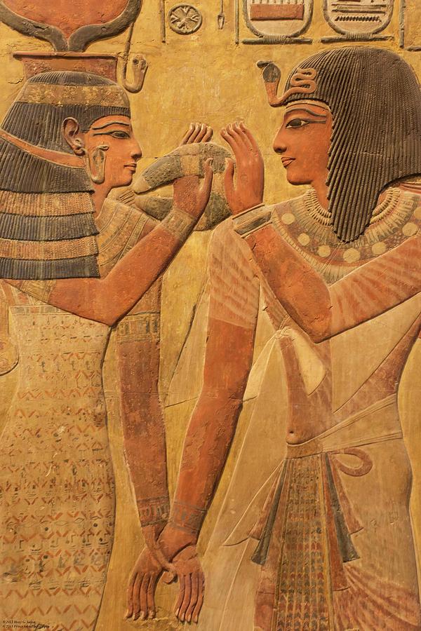 Other Treasures Of The Louvres - 7 - Hathor And Seti Photograph by Hany J