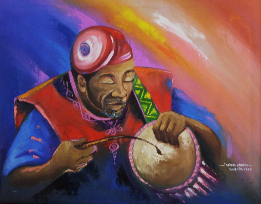 Oti Gba Yoruba Drummer Painting by Eziagulu Chukwunonso - Fine Art America
