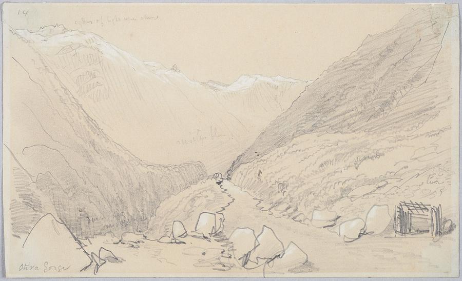 Otira Gorge, 1866  , by Nicholas Chevalier Painting by Celestial Images