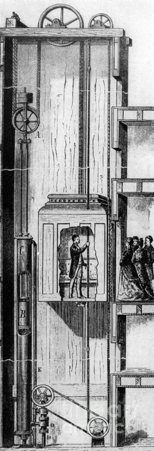 Otis Elevator, 1880 Photograph by Granger