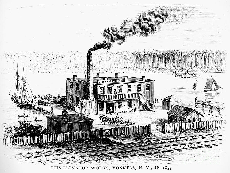 Otis Elevator Works, 1853 Photograph by Granger