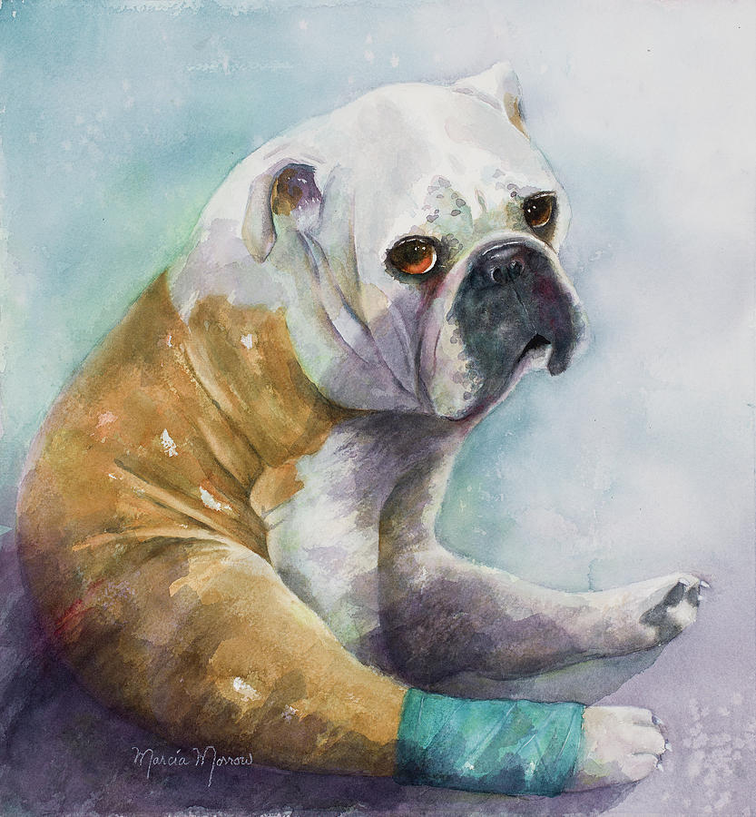 Watercolor Painting of Otis the Japanese Dog - Update 1