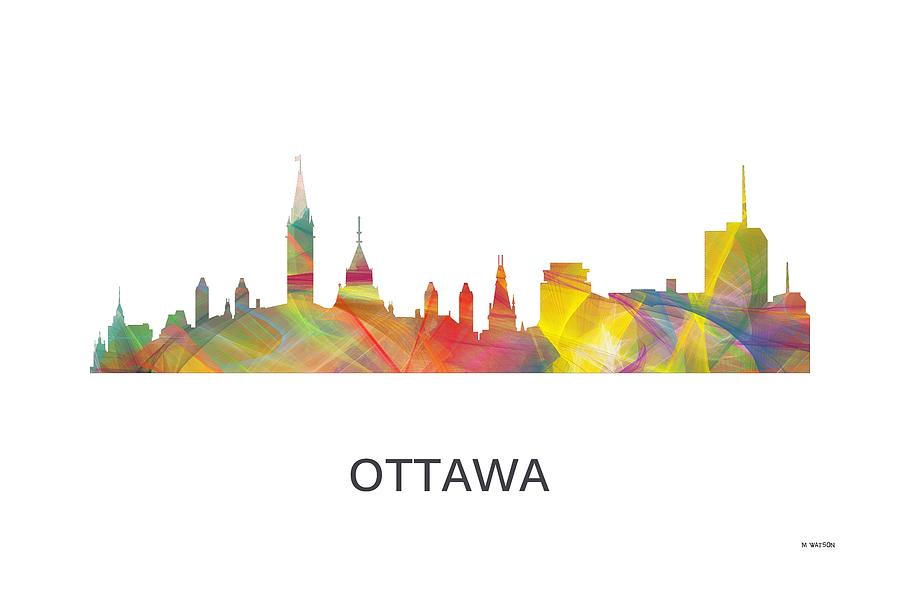 Skyline Digital Art - Ottawa Ont.Skyline by Marlene Watson