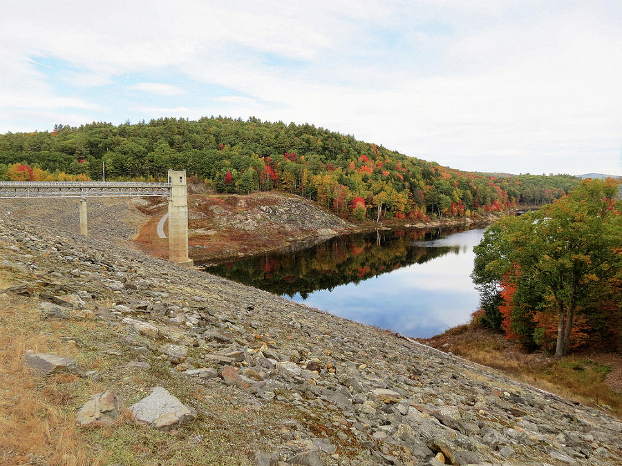 Otter Brook Dam in Autumn Photograph by MTBobbins Photography Fine