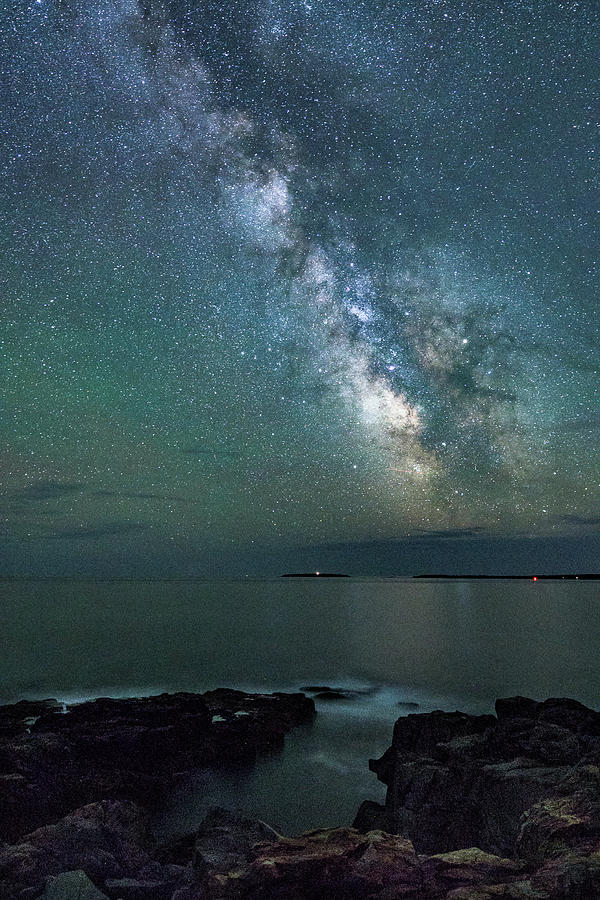 Otter Cliffs Milky Way Photograph by Hershey Art Images