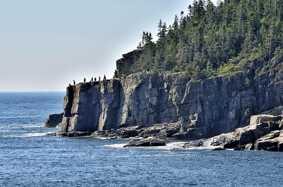 Otter Photograph - Otter Cliffs - rock climbing -  Acadia National Park Maine by Brendan Reals