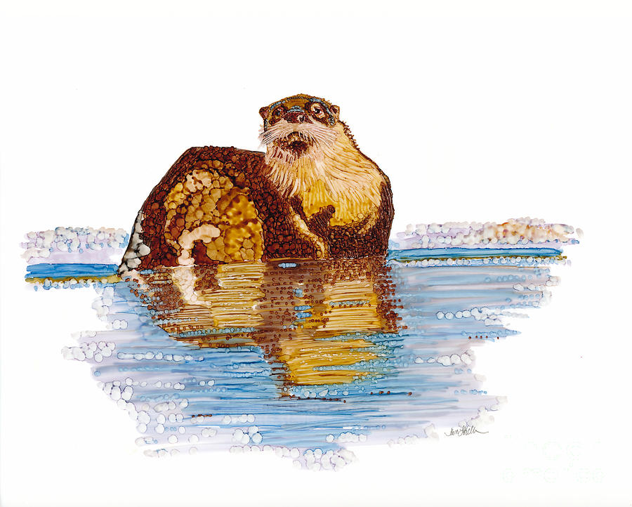 Otter Mixed Media by Jan Killian