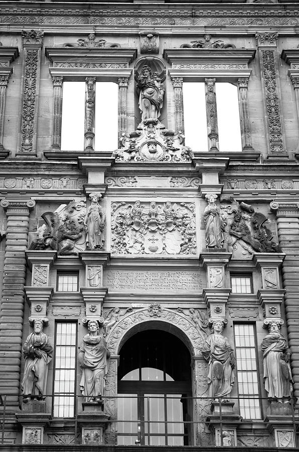Ottheinrichsbau Entrance II B W Photograph by Teresa Mucha