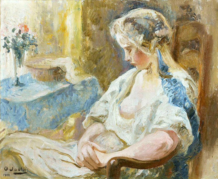 Young Lady Sitting Painting by Otto Vautier