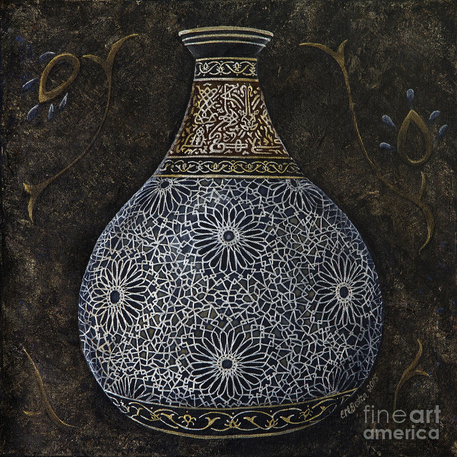 Ottoman Starburst Pot Painting by Carol Bostan