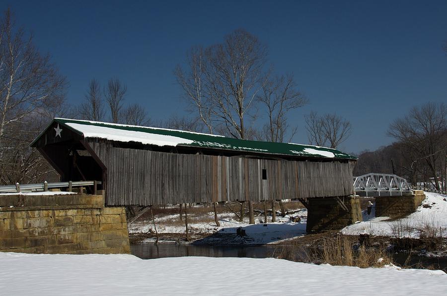 Otway Covered Bridge Winter Photograph by Kevin Craft