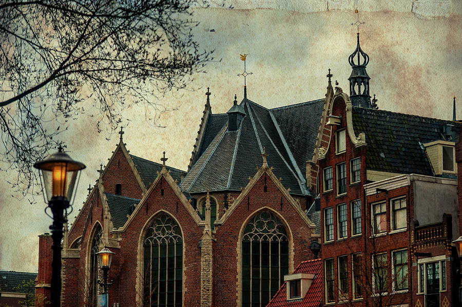 Architecture Photograph - Oude Kerk. Red Lights District. Amsterdam  by Jenny Rainbow