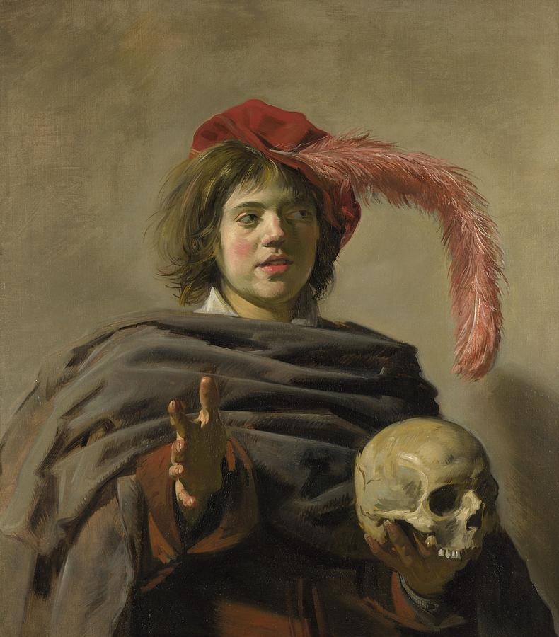oung Man with a Skull, by Frans Hals Painting by Celestial Images