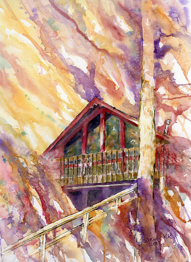 Our Adirondack Camp Painting by Wendy Keeney-Kennicutt