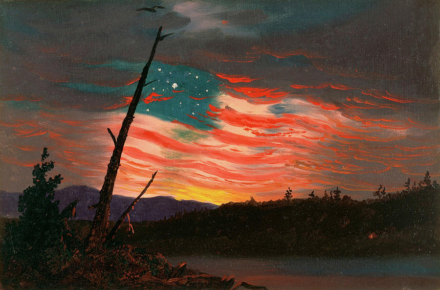 Frederic Edwin Church Painting - Our Banner in Sky by Frederic Edwin Church