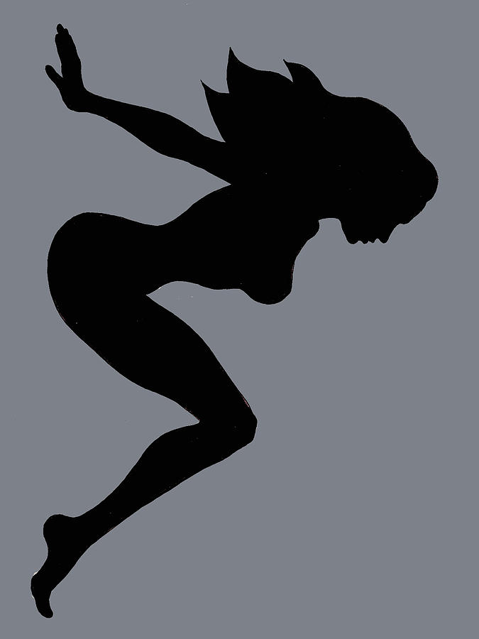 Our Bodies Our Way Future Is Female Feminist Statement Mudflap Girl Diving Painting by Tony Rubino
