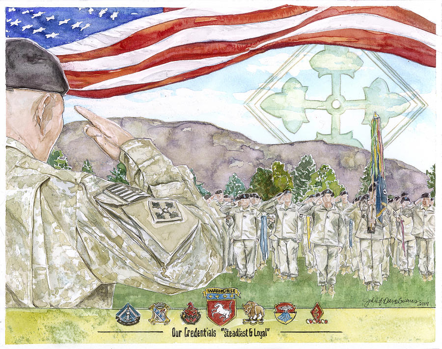 Army Painting - Our Credentials Steadfast and Loyal by Julie Davis